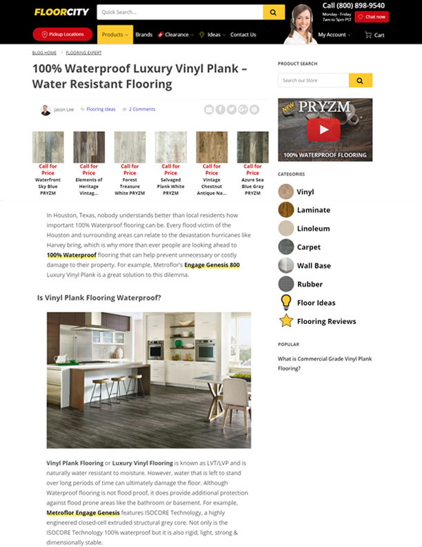 Waterproof Luxury Vinyl Plank Blog Article