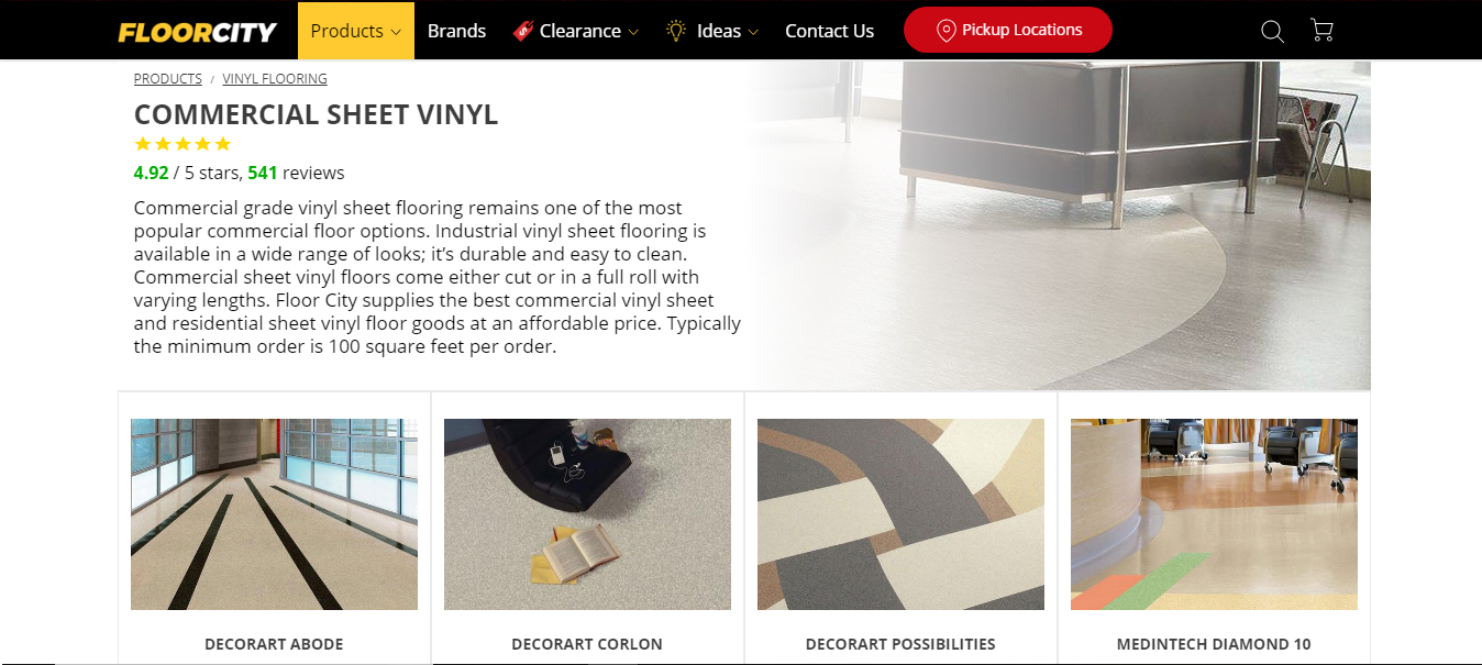 Sheet Vinyl Landing Page